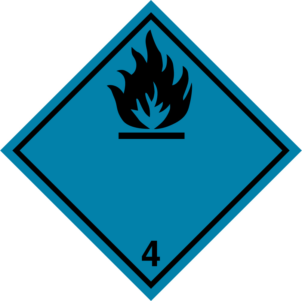 Etiqueta ADR Clase 4.3 Materias que, en contacto con el agua, desprenden  gases inflamables – Etiquetas ADR