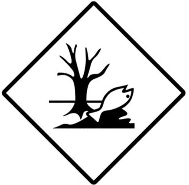 Placa Adr marca de peligro medioambiente